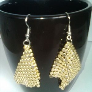 Gorgeous gold   mesh metal dangles